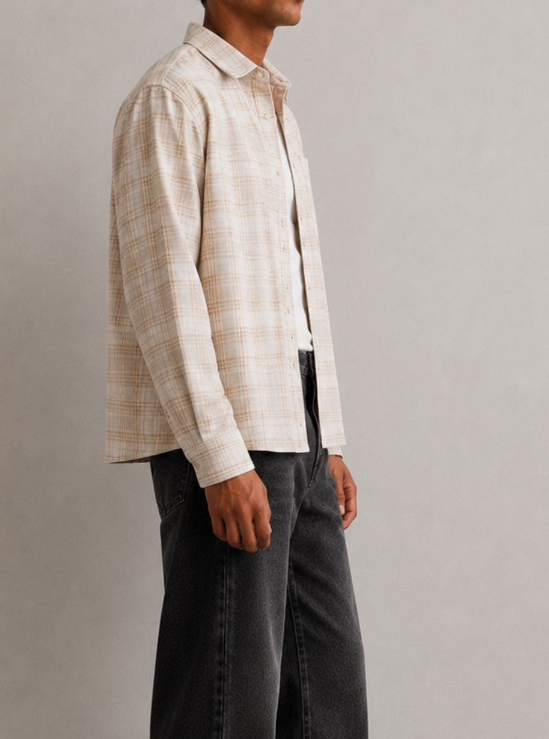 Tall Cream Brushed Flannel