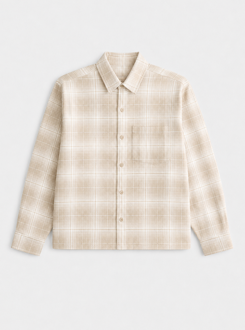 Tall Cream Brushed Flannel