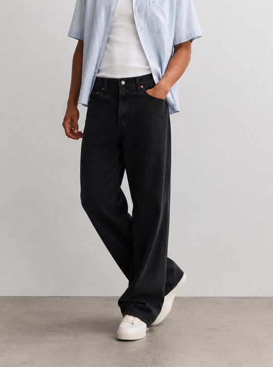 Tall Black Baggy Jeans