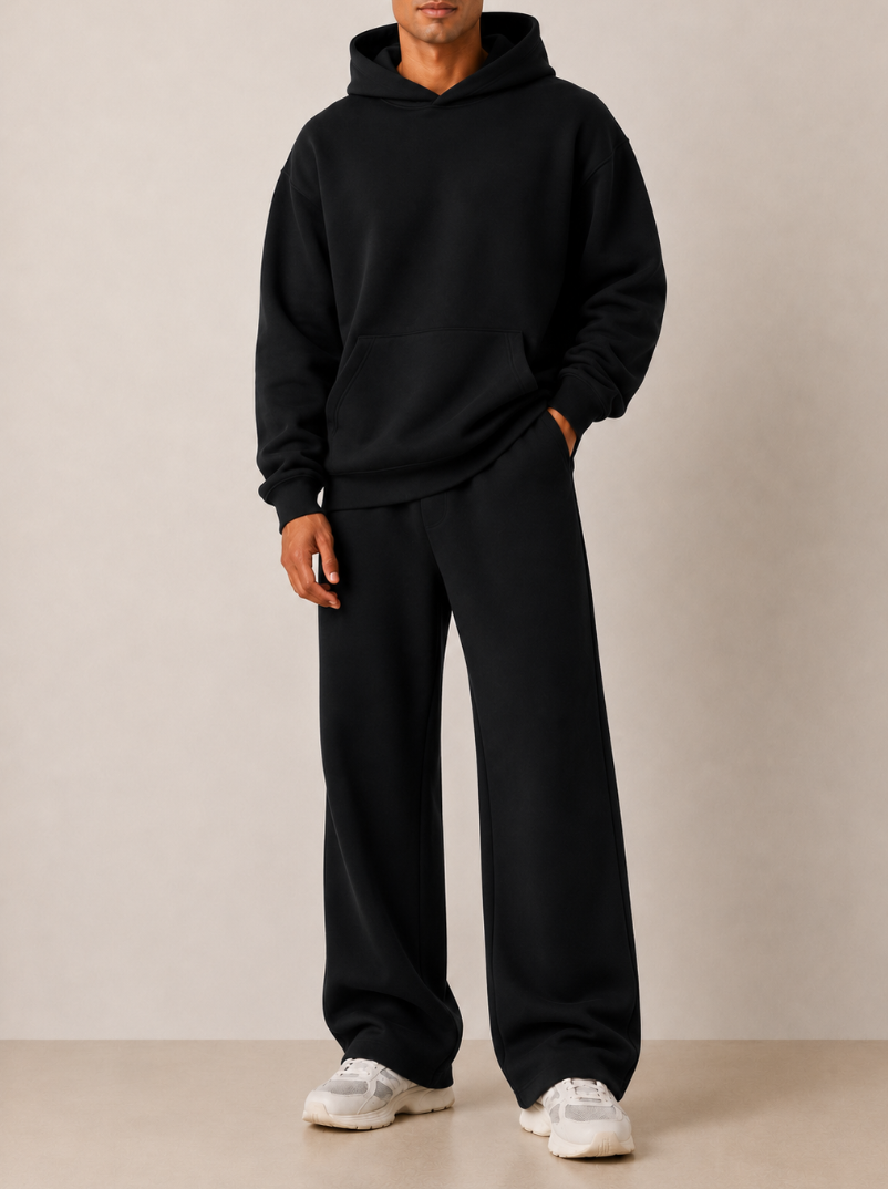 Tall Black Heavyweight Sweat Set